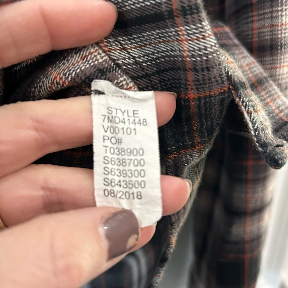 Banana Republic Western Button Down Pearl Snap Gray Plaid Shirt Men's Sz M Rodeo